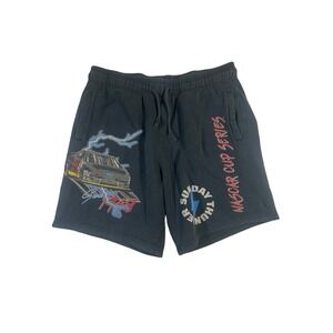 NASCAR Cup Series Sunday Thunder #17Fleece Shorts Mens Large Black Graphic Sweat